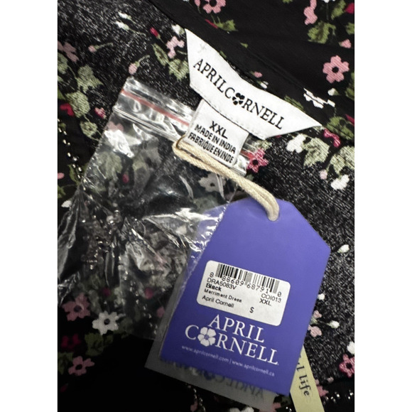 April Cornell Merriment Dress Black Floral Size XXL NWT - Picture 9 of 10